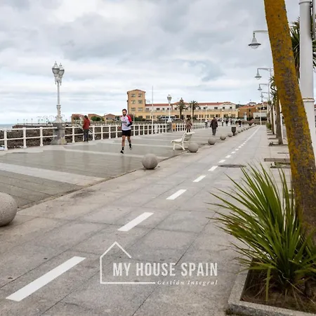 アパート Myhousespain - Primera Linea De Playa Con Parking ヒホン